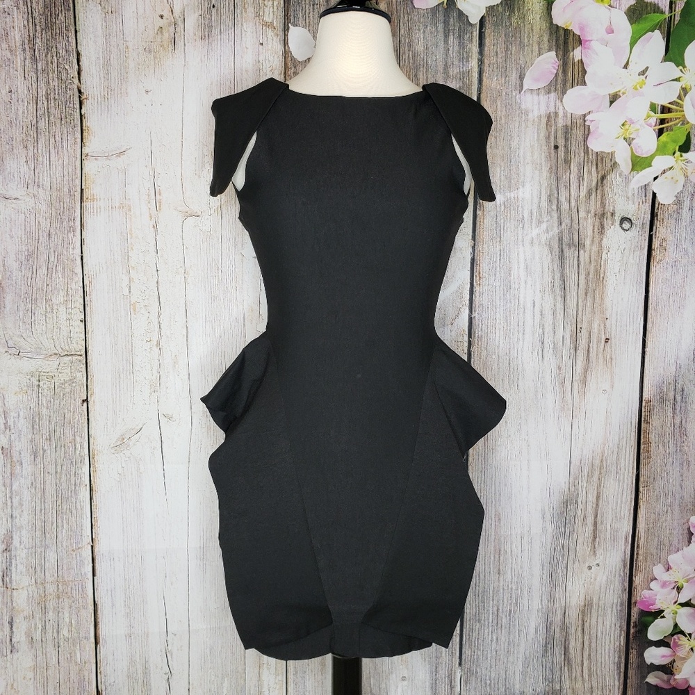 Akira Black Label Cap Sleeve Peplum Dress